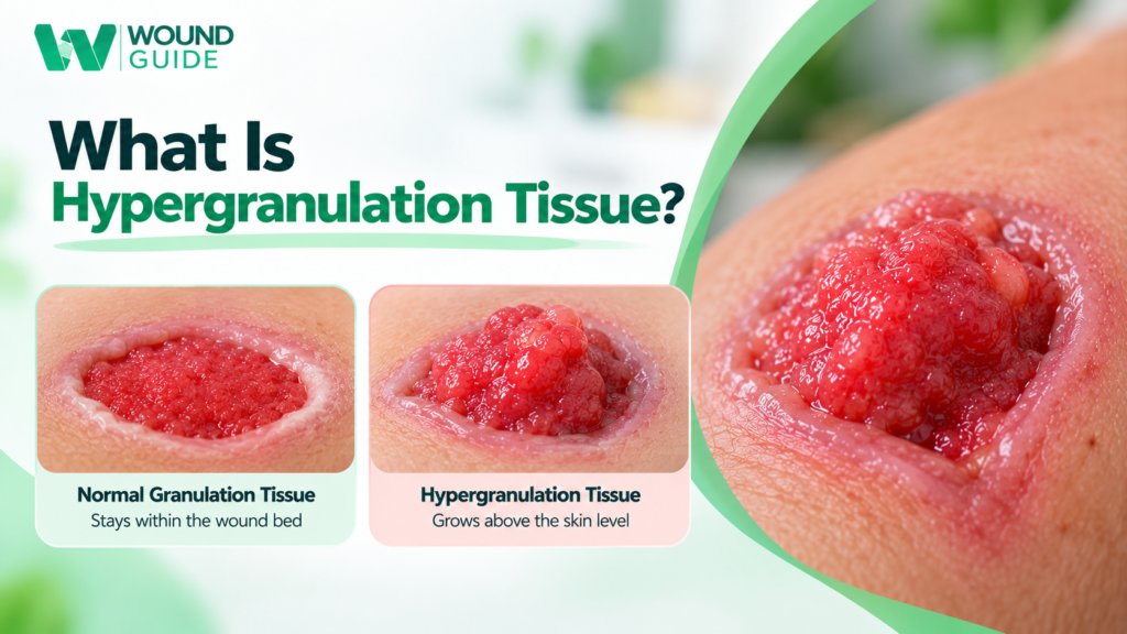 What Is Hypergranulation Tissue showing normal granulation tissue compared with raised hypergranulation tissue
