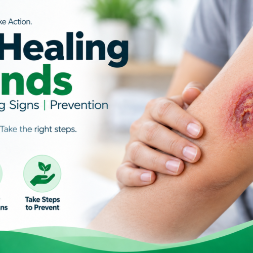 Non-healing wound on the arm showing causes, warning signs and prevention