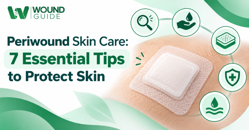 Periwound Skin Care: 7 Essential Tips to Protect Skin Periwound Skin Care: 7 essential tips to protect skin around a wound, featuring a protective dressing and skin care icons.